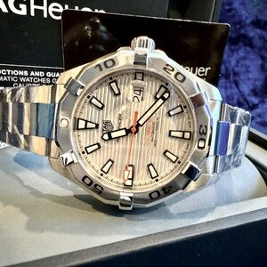 Tag Heuer Aquaracer 43mm automatic diver watch white dial WAY2013.BA0927 NEW